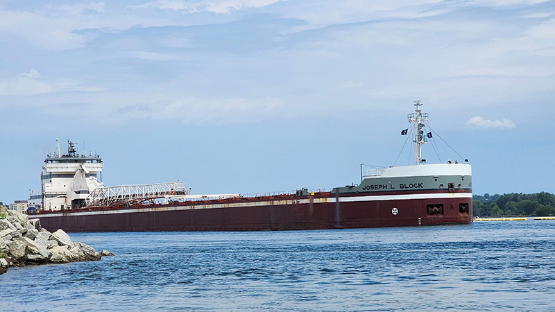 Joseph Block freighter down bound in Sault Ste. Marie, MI